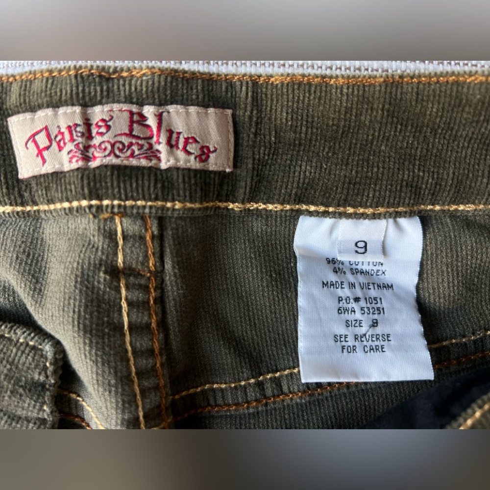 Vintage❤️Paris Blues Olive Green🍀Corduroy Mini Skirt 🥰 Y2K - Picture 5 of 6